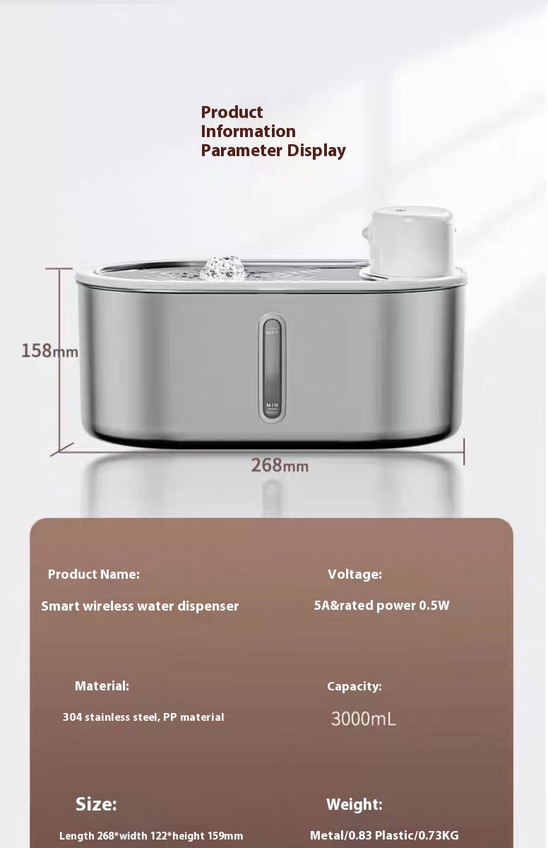 Stainless Steel Infrared Pet Water Fountain