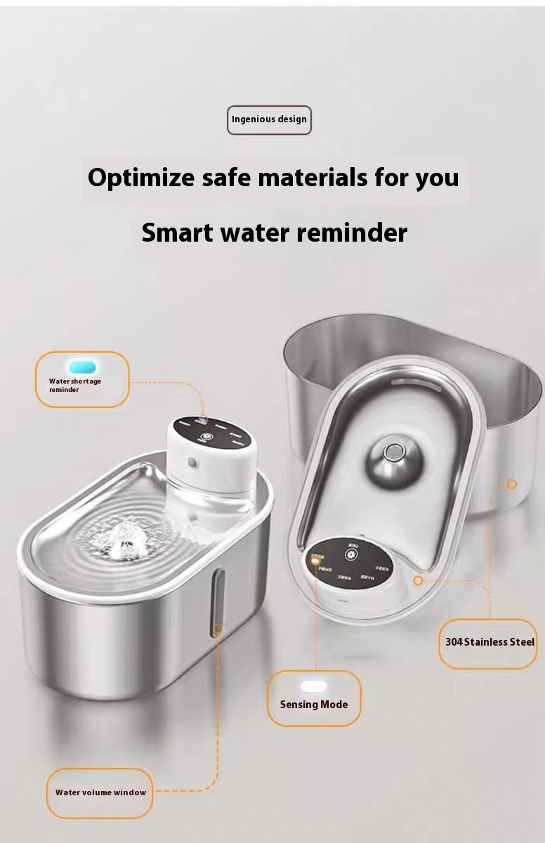 Stainless Steel Infrared Pet Water Fountain