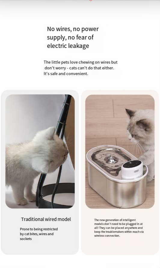 Stainless Steel Infrared Pet Water Fountain
